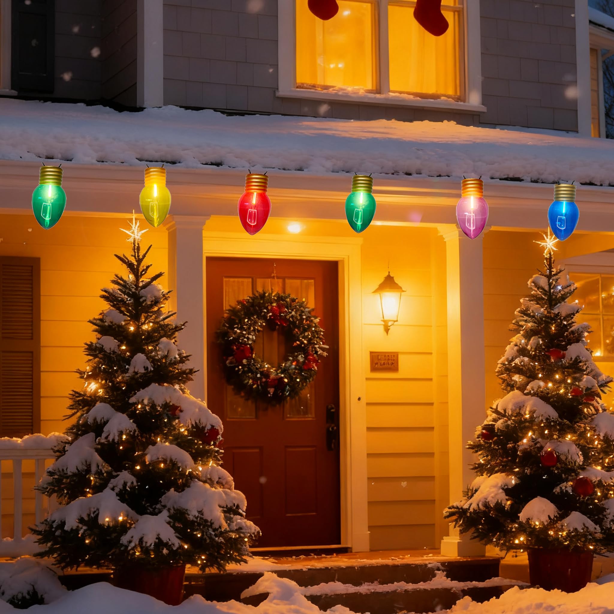 Oviejo 16FT 10 LED Jumbo Christmas Lights Outdoor,C7 Multicolor